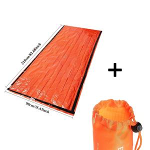 TEMU 2개 세트: 보관용 가방과 침낭, 재사용 가능한 보온 침낭 - 보온 생존 텐트, 야외 하이킹 및 캠핑용으로 설계, 컴팩트하고 가벼운 생존 장비, 구조용 호루라기와 보온 담요 포함