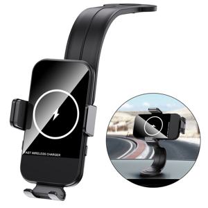 TEMU 15W 고속 무선 충전 차량용 스마트폰 거치대 – 흡착식 플렉시블 암 대시보드