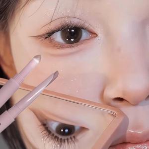 TEMU 눈 밑 애교살 펜슬 스틱 섀도우 스틱 듀얼 애교살 팝스틱 자연스러운 피부 톤에 맞는 아이메이크업 고정력 있는 컬러 K-뷰티 스타일의 아이템