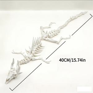 TEMU 포즈 가능한 관절형 드래곤 척추 물고기 장식 - 유연한 움직이는 척추, 조절 불필요, 흰색 내구성 플라스틱, 수족관 장식용, 드래곤 테마 디스플레이, 실내/야외 사용 가능, 물고기용, 수족관용