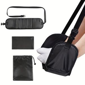 TEMU 휴대용 조절식 비행기 발 받침대, 가벼운 분리형 패널 및 해먹 디자인으로 최고의 편안함을 제공하며 부종 및 통증 방지 - 가정, 학교, 사무실 및 비행기 여행용으로 완벽