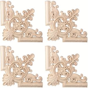 TEMU 2개 세트 무도장 원목 데칼 - DIY 리모델링 프로젝트에 완벽: 중앙 장식, 서랍 오버레이, 어플리케, 문 캐비닛