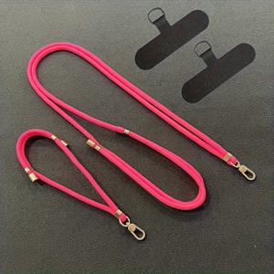 TEMU 4팩 조절식 핸드폰 랜야드 및 손목 스트랩 세트 - 고품질, 내구성이 뛰어난 폴리에스테르 소재, 매일 및 여행용으로 사용하기 위한 실종 방지 패드 부착물 포함.