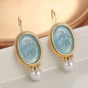 TEMU 클래식 귀걸이, Azure 귀걸이, 오래된 빈티지 귀걸이, 골든 웨딩 액세서리, 고대 로마 디자인, 생일 선물, 엄마를 위한 선물