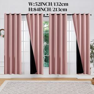 TEMU 침실/거실용 모던 커튼 4pcs - 탑 루프 행잉 열차단 창문 드레이프, 코팅 안감, 차단 및 프라이버시 보호, 가벼운 커튼, 효율적