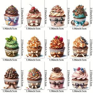 TEMU 케이크 DIY UV 전사 머그컵 12개 - 머그, 컵병, 노트북용 방수 자체 접착식 - 무광 마감, PVC 소재