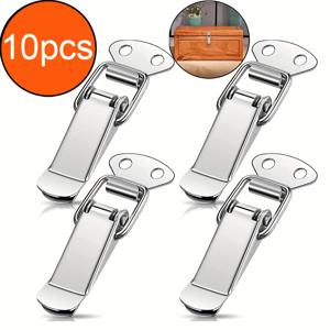 TEMU 10개 스테인리스 스틸 박스 버클 덕빌 스프링 버클 공구함 버클 가죽 상자 잠금 장치 안전 잠금장치
