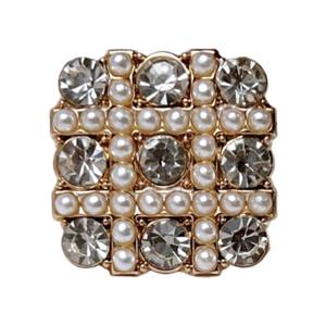 TEMU 10개 럭셔리 메탈 버튼 (라인스톤 & 진주 인레이) - 라운드 & 스퀘어 장식 버튼, 코트, 재킷, 니트웨어, 블레이저용 - 우아한 재봉 및 의류 패스너