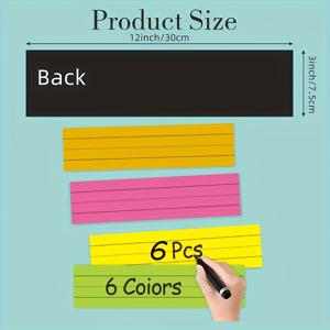 TEMU 6개/12개/ 자석 문장 스트립, 자석 쓰기 스트립, 12 X 3인치, 드라이 이레이즈 문장 스트립, 와이어 자석 스트립, 재사용 가능한 교실 학습 도구, 화이트보드 및 금속 철 표면에 적합, 학습 선물, 크리스마스 선물