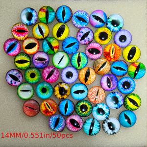 TEMU 40~50개 투명 유리 리얼한 공예 동물 눈, 프로젝트에 완벽 - 밝고 납작한 뒷면 인조 동물 눈, 네일 아트 및 공예에 적합한 장식 부품, 다양한 크기로 제공