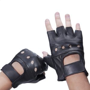 TEMU 양모 가죽으로 제작된 정품 반장갑 운전 장갑 한 쌍. 패딩 처리된 손바닥과 장착 장치가 특징이며, 사슴 무늬의 양모 가죽으로 제작되었습니다.