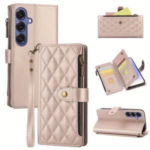 TEMU 휴대폰 케이스 - 삼성 S25 울트라/S24/S23/S22/S21/S20 FE 플립폰용 인조 가죽 지갑 스타일 보호 케이스, 다중 카드 슬롯 포함