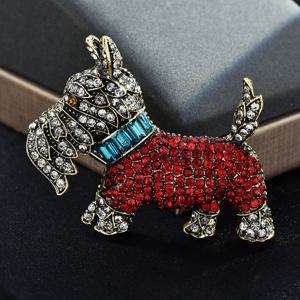 TEMU 빈티지 귀여운 강아지 라인스톤 브로치, 여성 패션 럭셔리 주얼리, 우아하고 독특한 동물 모양 라인스톤 브로치, 중성적인 의류 액세서리, 완벽한 휴일 선물 선택