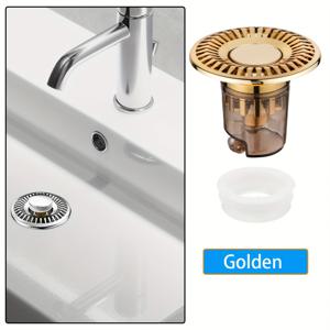 TEMU 1개 스테인리스 스틸 세면대, 누름식 리바우 코어, 냄새 및 누수 방지 설계, 범용 욕실 사용에 적합한 코어 배수 액세서리 포함