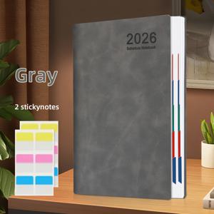 TEMU 2026년 달력 플래너 노트북, 직장 및 학습에 적합한 자가 관리 추적 노트, 신학기 선물로 완벽, 할로윈, 추수감사절, 크리스마스용 스티커 메모 2장 포함