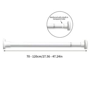 TEMU 드릴이 필요 없는 튼튼한 확장형 폴대, 블랙 및 화이트 색상으로 제공, 욕실, 창문, 커튼 및 옷 건조에 다용도로 사용 가능. 샤워기 및 옷장, 건조대 지지에 적합