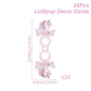 TEMU 그녀/그를 위한 선물 24개입, 유니콘 롤리팝 데코 카드, 꽃 유니콘 테마 파티 종이 롤리팝 카드 홀더, 웨딩 신부 파티 장식, 생일 파티 용품, 베이비 샤워 파티 선물 장식, 기념일 파티 용품, 파티 선물 포장 카드