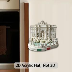 TEMU 1개 아크릴 냉장고 - 로마 이탈리아 랜드마크 미니어처 판테온 & 콜로세움 모델, 강력한 홀드 냉장고 자석, 냉장고, 냉동고, 금속 캐비닛용, 유럽 역사 테마 장식 스티커, 아이코닉 로마 이탈리아 기념품 선물, 2D 평면
