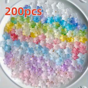 TEMU 200개 그라데이션 멀티컬러 5엽 아크릴 비즈, 아름다운 원형 구멍, 우정 팔찌, 크리스마스 시리즈, 주얼리 제작, 공예, 목걸이, 귀걸이, 폰 체인, 애국제일절, 휴일, 생일, 새해 선물로 이상적