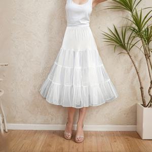 TEMU 여성용 가벼운 푹신한 속치마 - 웨딩, 브라이덜, 프롬, 파티 드레스에 적합한 긴 소프트 튤 페티코트, 원 사이즈