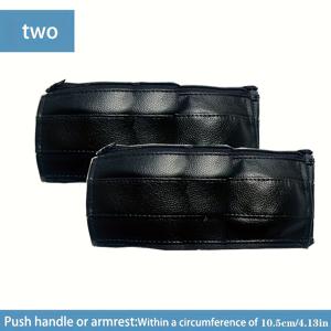 TEMU 2개 럭셔리 유모차 핸들 커버 - 탈착식 및 보호 핸들 액세서리, 블랙과 화이트 디자인, 내구성 있는 합성 소재, 스타일리시 유모차 강화, 유모차, 유모차 액세서리, 유모차 강화, 패셔너블 유모차 액세서리, 고품질 합성 소재