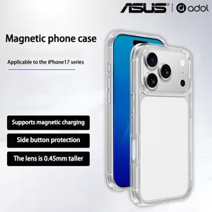 TEMU ASUS 아이폰17ProMax/아이폰17Pro용 신형 마그네틱 충전 휴대폰 케이스, 투명, 얇은, 풀패키지 낙하 방지 보호 쉘, 스크래치 방지 황변 없음