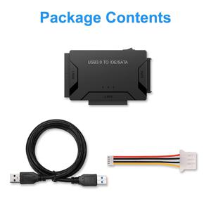 TEMU NO 12V 전원 어댑터, 하드 드라이브 리더 SATA IDE to USB 3.0 어댑터, 2.5/3.5인치 SATA 및 IDE HDD SSD용 초고속 복구 컨버터 범용 하드 드라이브 데이터 복구 키트