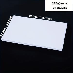TEMU A4 120G, 160G, 200G, 300G 아이스 화이트 펄 종이 20매, 수제 그림 및 포장 커버 제작에 적합한 예술용 종이, 레이저 프린터 호환, 크기 8.27X11.7인치