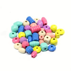 TEMU 50개 캔디 컬러 나무 비즈 세트 - 매끄럽고 홈이 있는 DIY 액세서리 제작용, 팔찌 및 목걸이 만들기 - 생동감 넘치는 혼합 색상, 고품질 나무 비즈 (50개), 공예용 비즈