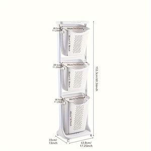 TEMU 2/3/4단 일본식 특대형 세탁 바구니, 가정용 빨래 보관 바구니, 욕실 수납 선반, 세탁 바구니 수납함, 옷 바구니, 세탁 바구니
