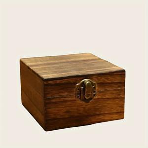 TEMU 빈티지 스타일 나무 선물 상자, 플립 뚜껑 - 가벼운, 조리대 보석 보관함