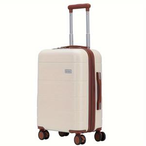 TEMU 20인치 대용량 휴대용 여행 가방 (확장 가능), 범용 충격 흡수 바퀴, 습식/건식 분리, 휴대폰 홀더, 도난 방지 수입 통관 잠금 장치 포함, 학교 휴가 및 여행에 적합