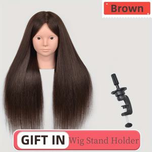 TEMU 남녀공용 성인 메이크업 모델 헤드, 뒷머리 스타일 | 헤어스타일링 연습 및 메이크업 훈련에 이상적, 블랙 헤어 스탠드 포함, 할로윈 및 크리스마스 메이크업 및 헤어 연습에 적합