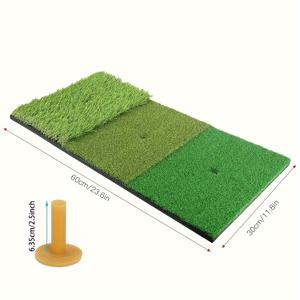 TEMU 공장 도매 휴대용 미니 30x60 삼중 잔디 골프 타격 패드, 실내외 골프 연습용
