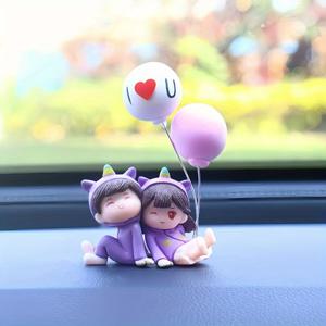 TEMU 신상 자동차 장식 센터 콘솔 퍼플 인테리어 장식 귀여운 커플 소형차 장식