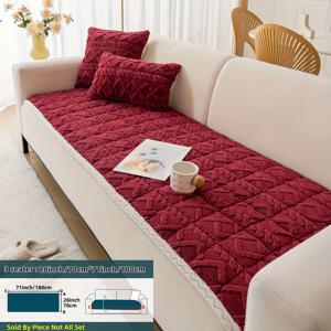 TEMU 1개 스타일 두꺼운 플러시 소파 쿠션, 400G 플러시 두꺼운 처리, 미끄럼 방지 소파 매트, 반려동물 친화적 소파 커버, 미끄럼 방지 조합 소파 커버, 세탁기 사용 가능한 소파 커버: 침실, 거실의 1-4인용 소파에 적합