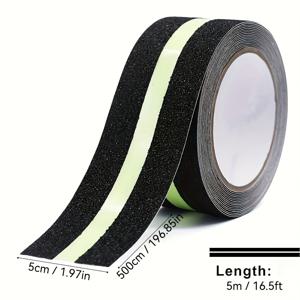 TEMU 2인치 x 16.5피트 미끄럼 방지 테이프, 어둠 속에서 빛나는 , 고품질 그립 테이프, 계단 발판 미끄럼 방지 테이프, 미끄럼 방지 테이프