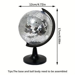 TEMU 1개 디스코 글로브 유리 거울 장식용 라운드 글로브, 학생용, 사무용품, 홈 데코 공예