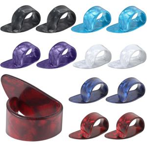 TEMU 기타용 중간 사이즈 엄지 피크 12개 세트, 6가지 색상으로 제공, 어쿠스틱 기타, 배니오, 우쿨렐레, 하프 및 베이스에 적합