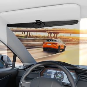 TEMU 조절 가능한 편광 차량용 선바이저 익스텐더 – 클립온 보호, 안티글레어 선블로커로 향상된 운전 편안함, 모든 차량에 적합, 차량용 선바이저