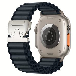TEMU 49mm, 46mm, 45mm, 44mm, 42mm, 38mm, 40mm, 41mm 사이즈의 Apple Watch에 적합한 손목 밴드, Iwatch Ultra SE 시리즈 10, 9, 8, 7, 6, 5, 4, 3과 호환되는 부드러운 실리콘 낙하산 버클 교체 루프 포함.