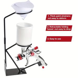 TEMU 필터가 있는 중력 스프레이 건 홀더 - 조절 가능한 암, 벽 또는 데스크탑 마운트, 쉽게 페인트를 칠하고 내열성을 유지하는 견고한 철 구조, 아트 스튜디오 장비 | 기능적인 예술 작품 지원 | 유연한 위치 지정