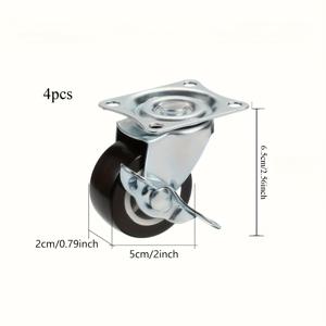 TEMU 잠금 기능이 있는 2인치 캐스터 휠 4개 세트 – 작업대, 컴퓨터 캐비닛, 사무실 책상 및 보관 선반에 적합한 내구성 있는 회전 플레이트 캐스터