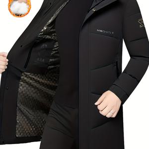 TEMU 피어슨 OBM 남성용 긴 후드 방풍 보온 단열 패딩 코트