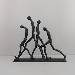 TEMU 1개 금속 추상 인간형 조각 예술 작품 - 현대적인 상승하는 3인물, 거실, 사무실, 책장, TV 스탠드용 내구성 있는 메탈 인테리어 장식품 - 전기 필요 없음, 사무실 아트워크 | 예술적 장인 정신 | 복잡한 디자인의 홈 데코를 위한 동상