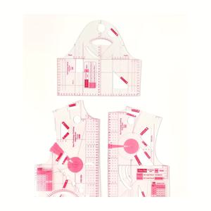 TEMU 3개 천 패턴 디자인 자, 패션 자, 패션 패턴 디자인 및 원단 제작에 사용, 공예 템플릿 재단 측정 자