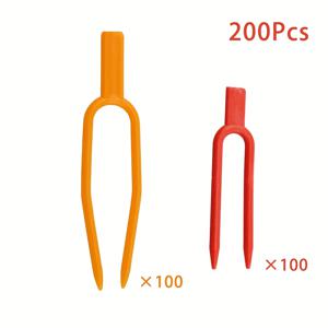 TEMU 200개 식물 줄기 홀더, 정원 딸기 재배 포크, 재사용 가능한 정원 딸기 꽃 및 덩굴 홀더, 수박 클램프, 클립, 식물 지지대 및 원예 도구