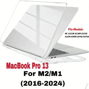 TEMU Reayou MacBook Pro 13인치용 투명 하드 케이스 1개, 스크래치 방지, 경량, 미끄럼 방지 디자인, M2, M1 모델용 (2016-2024) - A2338, A2289, A2251, A2159, A1989, A1706, A1708