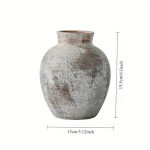 TEMU 미니 손바닥 크기 창의적인 거친 도자기 빈티지 스타일 꽃병, 일본풍 게스트하우스 홈 아트 장식에 적합, 소형 기관총 크기 장식용 점토 꽃병 디스플레이 아이템