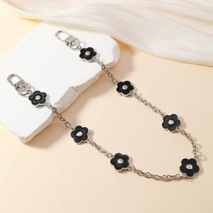 TEMU 새로운 드립 오일 꽃 핸드헬드 체인 소형 향기 크로스바디 폰 케이스 액세서리 펜던트 여성용 트렌디한 휴대폰 체인 1개